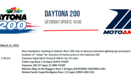 10 a.m. ET UPDATE: Revised Saturday Schedule For Daytona